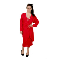 1980s Dallas-Dynasty Red Dress Hire Costume*