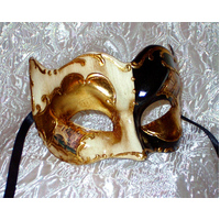 Zane Black & Gold Deluxe Italian Masquerade Eye Mask