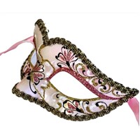 Bianca Blushing Pink Deluxe Italian Masquerade Eye Mask