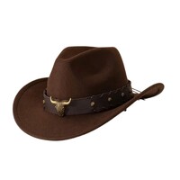 Cowboy Hat - Deluxe Brown Bullhorn