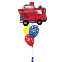 Fire Engine Semi-Luxe Birthday Balloon Bouquet