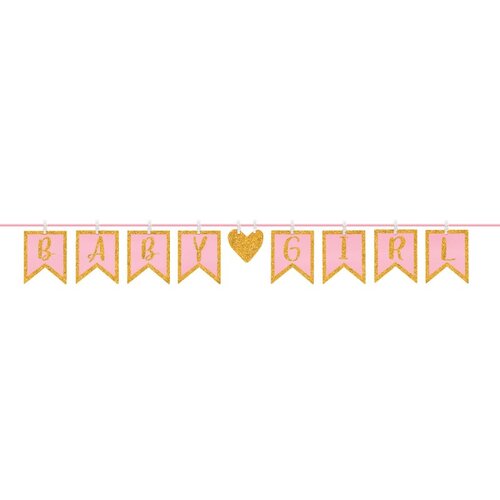 Baby Shower Girl Clothes Pin Glitter Letter Banner