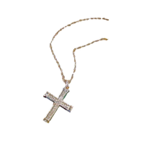 Metallic Silver Cross Necklace