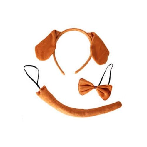 Brown Dog Ears Tail & Tie