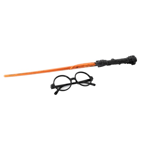 Potter Style Wizard Wand & Glasses Set