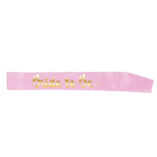 Hen's Party Bride To Be Sash - Pink & Gold