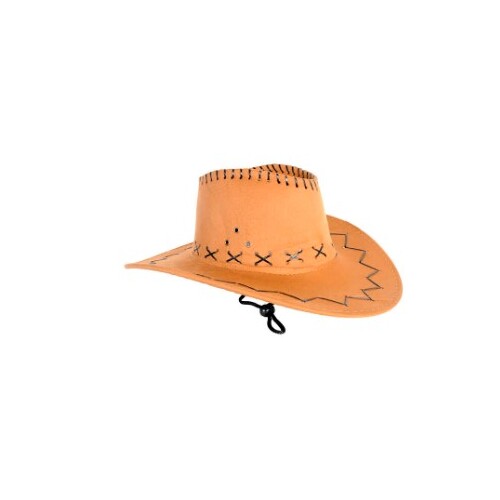 Cowboy Hat - Light Brown with Stitch Trim