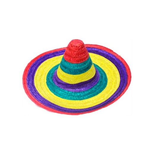 Mexican Striped Straw Sombrero