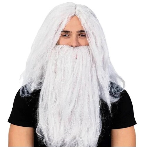 Grey Wizard Wig & Beard