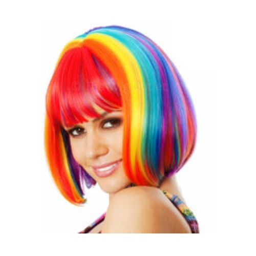 Deluxe Rainbow Bob Wig