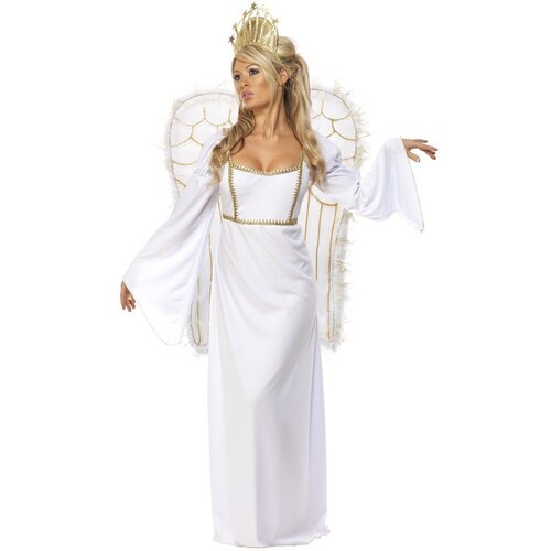 Deluxe Adult Angel Costume with Crown & Wings [Size: L (16-18)]