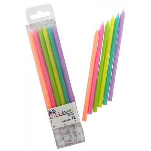 Mixed Rainbow Taper Candles - 12 Pk