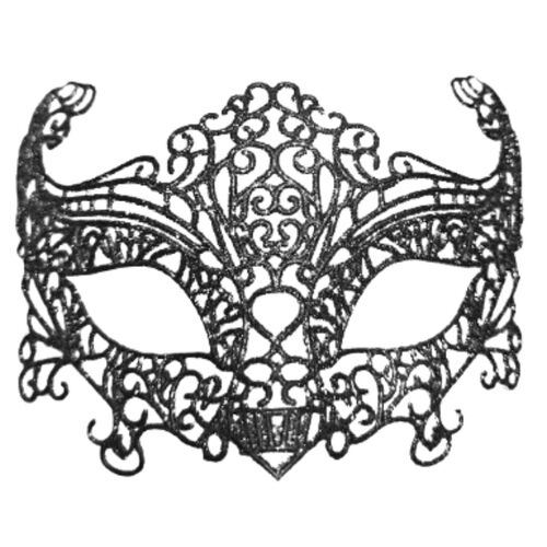 Black Glitter Lace Masquerade Eye Mask