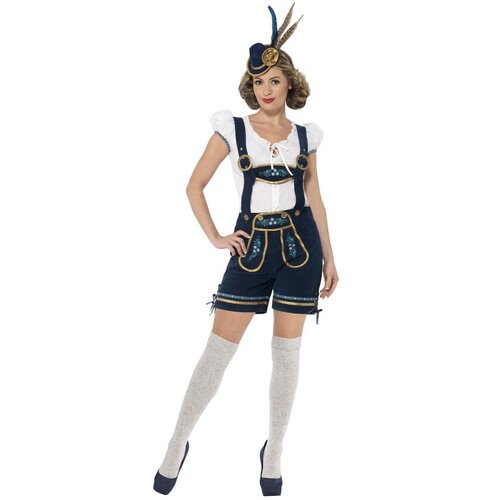 Deluxe Bavarian Women's Costume - Blue [Size: M (12-14)]