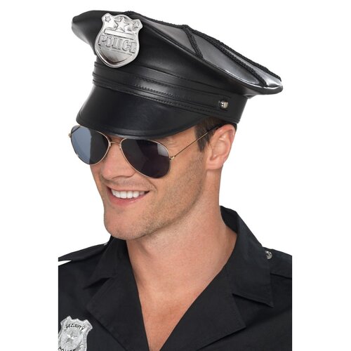 Deluxe Black Police Hat