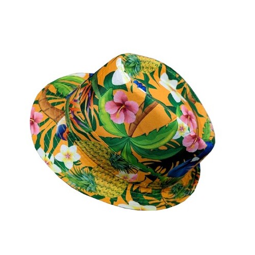 Hawaiian Fedora Hat - Orange