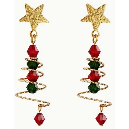 Christmas Earrings - Xmas Tree Swirl