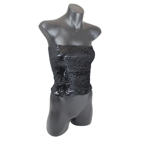 Black Sequin Boob Tube [Size: S-M (8-10)]