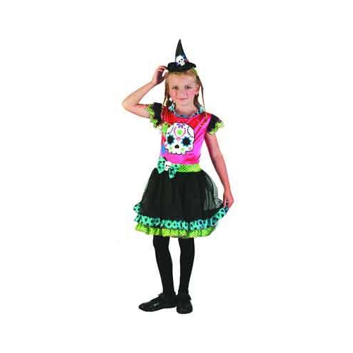 Funky Punk Day of the Dead Girls Costume [SIze: L (8-10 Yrs)]