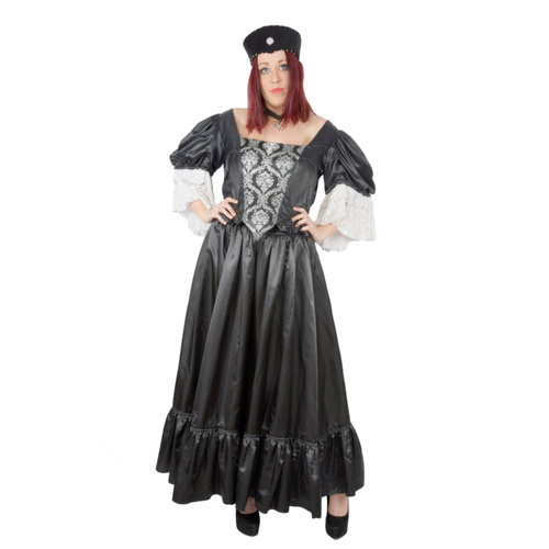 Victorian Queen - Black Satin & Lace 2 Piece Hire Costume*