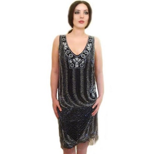 Deluxe Flapper - Silver Isadora Hire Costume*