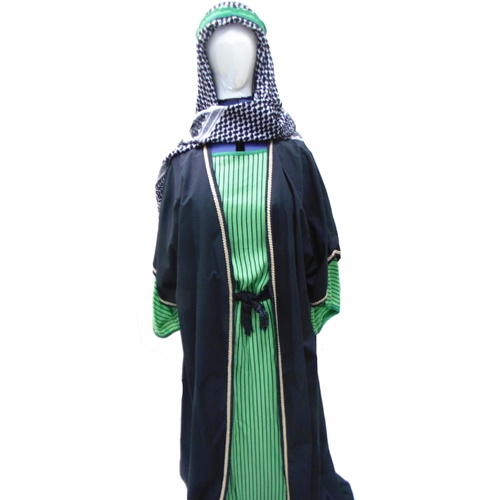 Arabian Bedouin - Green & Black Stripe Hire Costume*