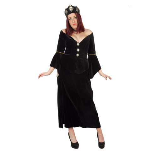 Medieval Costume - Black Velvet 2 Piece Hire Costume*