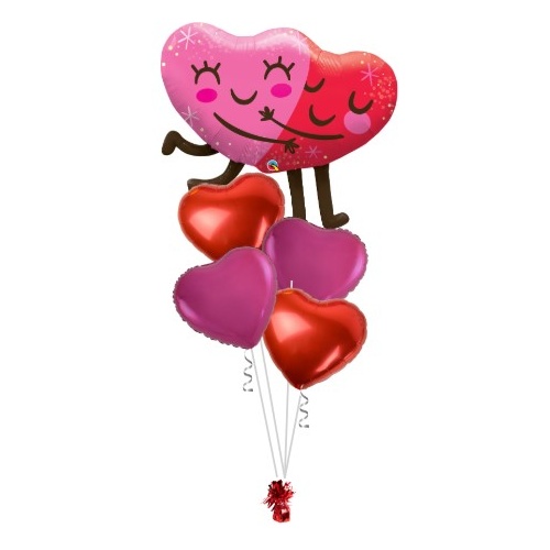 Hugging Hearts Valentine Balloon Bouquet