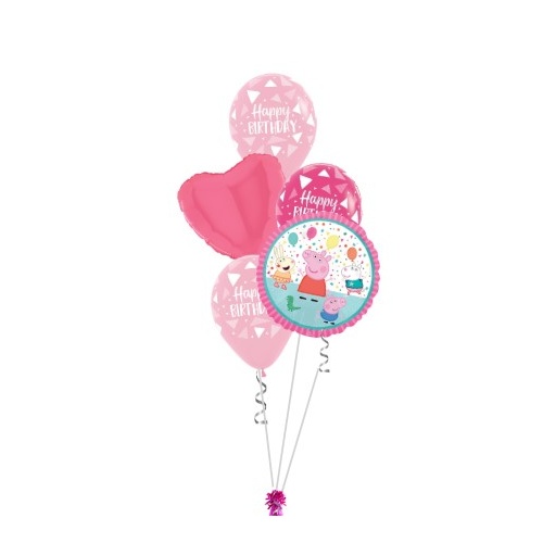 Peppa Pig Classic Birthday Balloon Bouquet