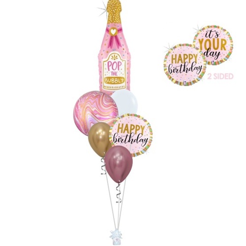 Pink Bubbly Orbz Birthday Bouquet