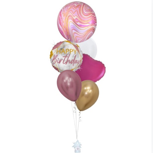 Pink Marble Classic Orbz Birthday Bouquet