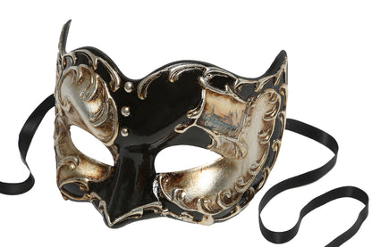 Venetian Zane Silver Deluxe Italian Masquerade Eye Mask