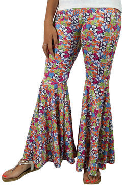 Floral Hippie Bellbottoms with Headband - One Size