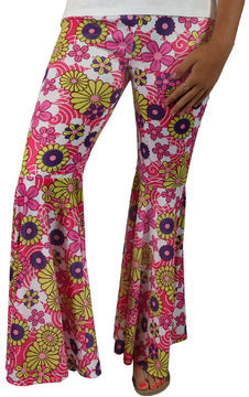 Pink Hippie Bellbottoms with Headband - One Size