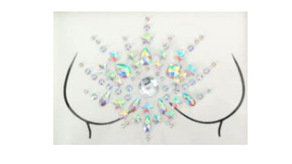 Festival Body Jewels - Silver Sun Rays