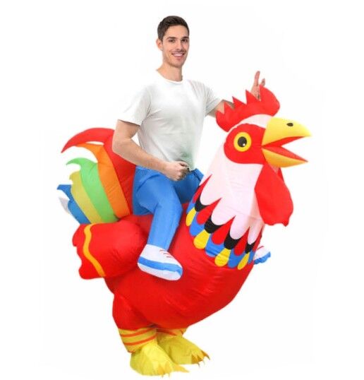 Inflatable Ride-On Rooster Adult Costume
