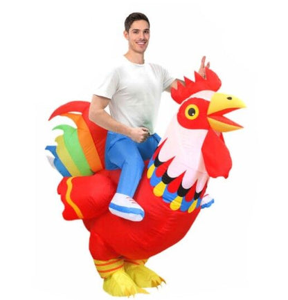 Inflatable Ride-On Rooster Adult Costume
