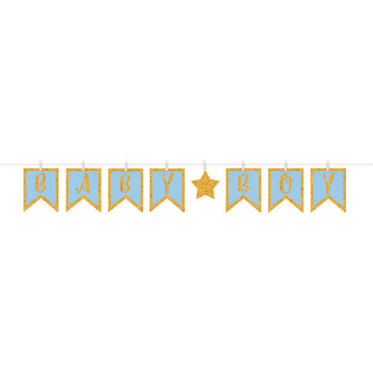 Baby Boy Glitter Banner - 3.65m