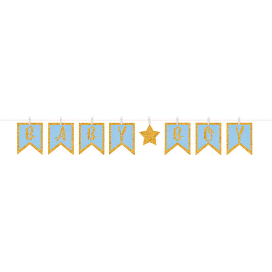 Baby Boy Glitter Banner - 3.65m