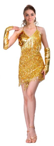 Sequin Tassel Dress - Gold