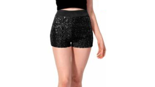 Black Sequin Hotpants - One Size