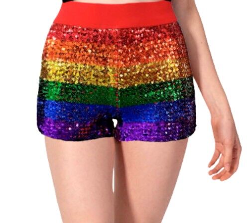 Rainbow Sequin Adult Hot Pants