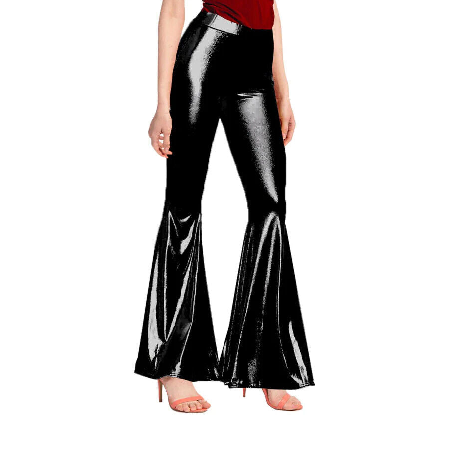 Adult Metallic Disco Flares - Black