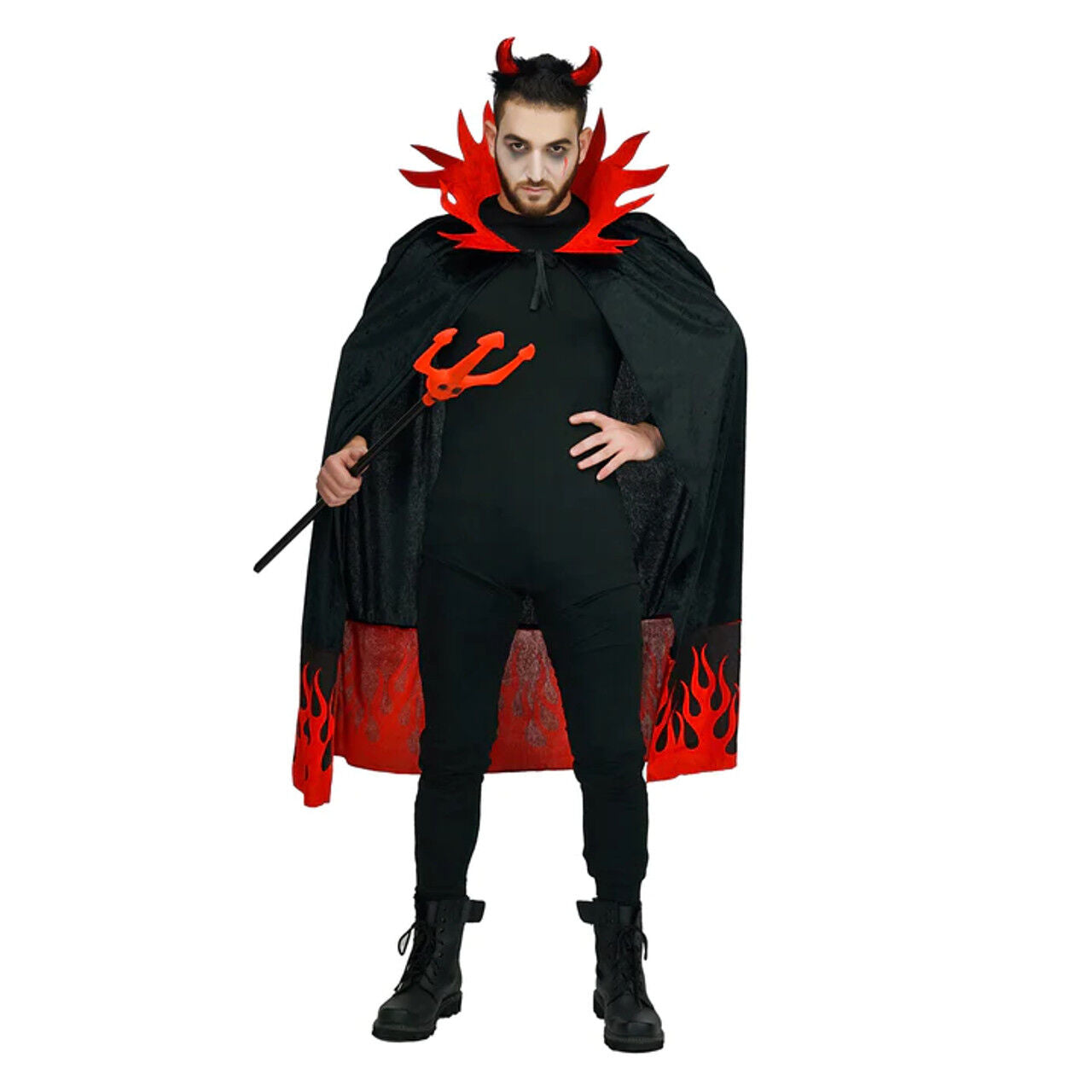 Fire Devil Deluxe Adult Cape & Horns