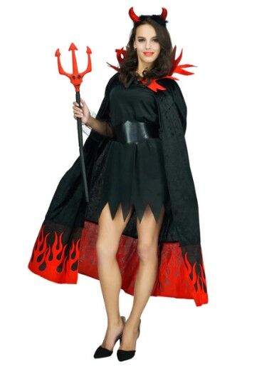 Fire Devil Deluxe Adult Cape & Horns