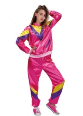 1980s Neon Pink Track Suit Adult Costume