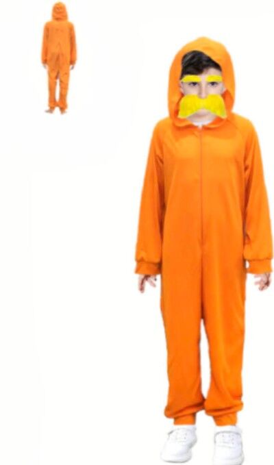 Lorax Inspired Kid's Costume with Facial Hair