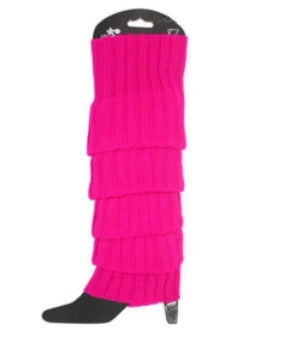 Leg Warmers - Neon Pink Chunky Knit