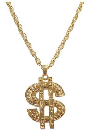 Metallic Gold Dollar Sign Necklace
