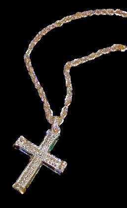 Metallic Silver Cross Necklace